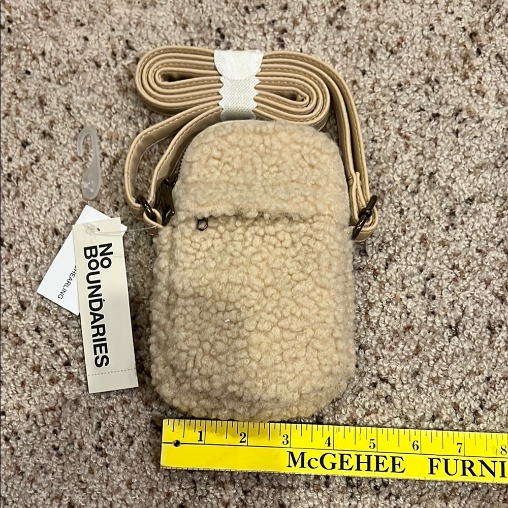 No Boundaries Tan Sherpa Crossbody Bag